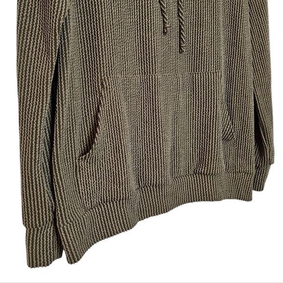 Olive Green Ribbed Stretchy Hoodie with Kangaroo Pocket women's Medium - Picture 5 of 9